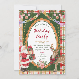 Whimsy Colourful Holiday Party Invitation