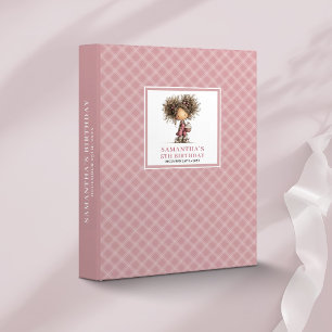 Whimsy Curly Girl 10th Birthday Pink memory album Binder