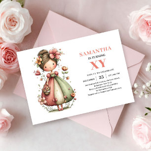 Whimsy Cute Fairy Girl Birthday Pastel invitation