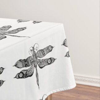 Whimsy Dragonfly Doodle Art Tablecloth