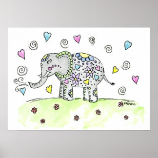 Whimsy Elephant Poster