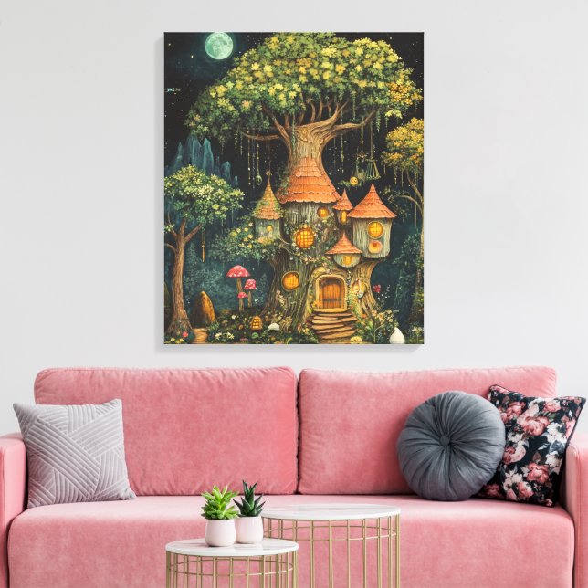 Whimsy-Enchanted-Forest Canvas Print (Insitu(LivingRoom))