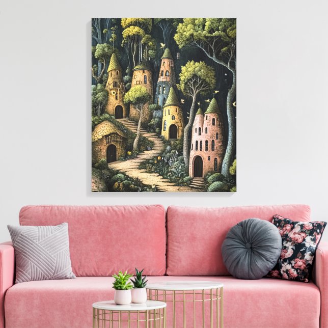 Whimsy-Enchanted-Forest Canvas Print (Insitu(LivingRoom))