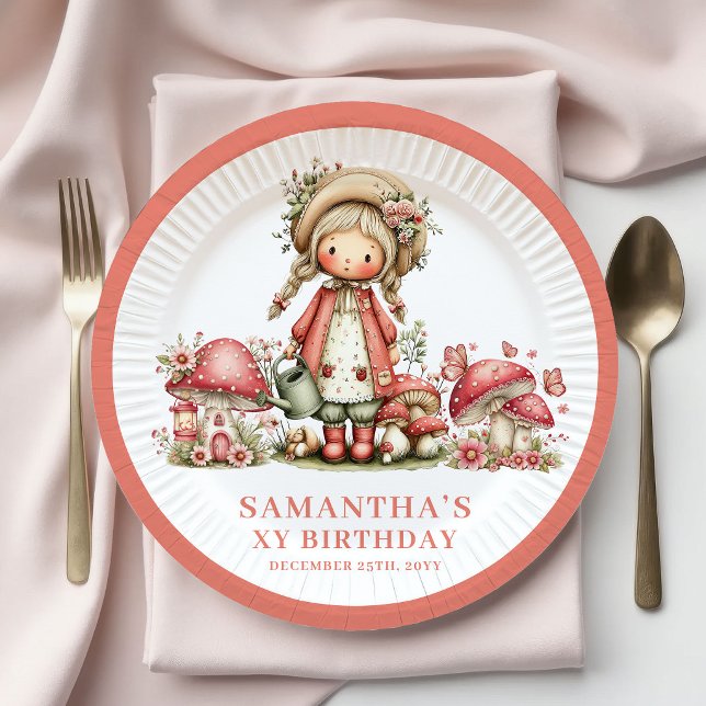 Whimsy Fairy 7th Birthday Blush Pink Plates (Whimsy Fairy 7th Birthday Blush Pink Plates)