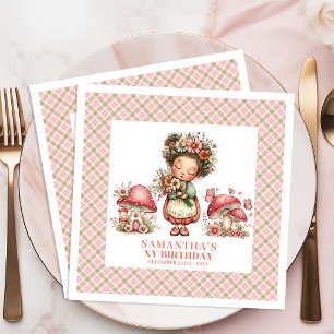 Whimsy Fairy Blush Pink Floral Birthday Celebratio Napkin