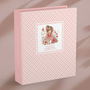 Whimsy Fairy Girl 4th Birthday Pastel Pink Memory  Binder