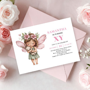 Whimsy Fairy Girl Birthday Blush Pink invitation