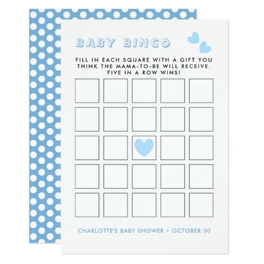 Whimsy Fairy-tale Garden Baby Shower Bingo Game Card