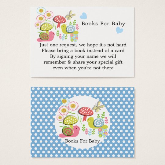 Whimsy Fairy-tale Garden Baby Shower Books Request Business Card