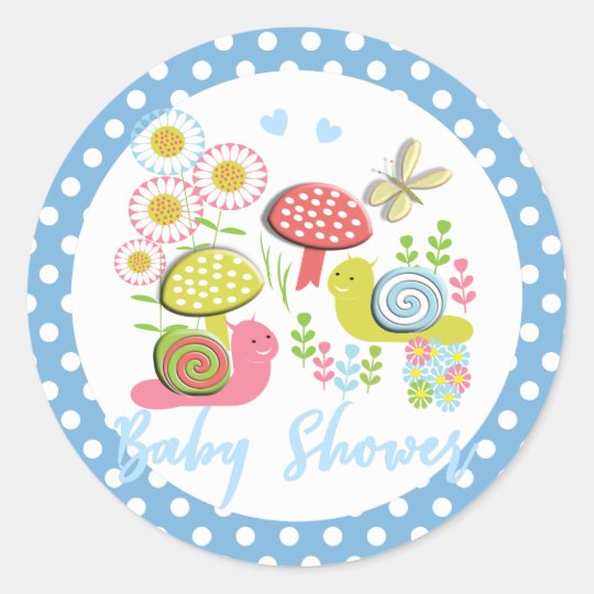 Whimsy Fairy-tale Garden Baby Shower Classic Round Sticker