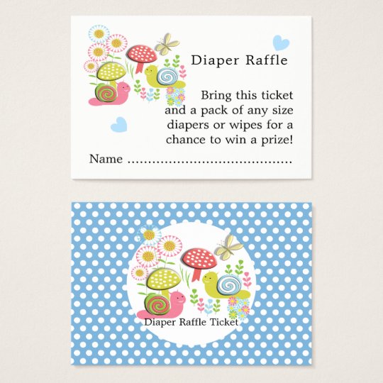 Whimsy Fairy-tale Garden Baby Shower Diaper Raffle Business Card