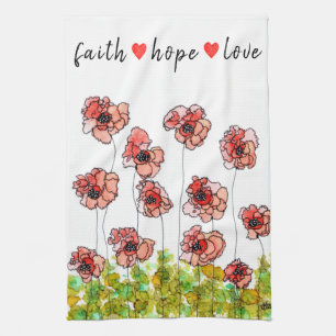 Whimsy Faith Hope et Love Poppies Serviette de cui