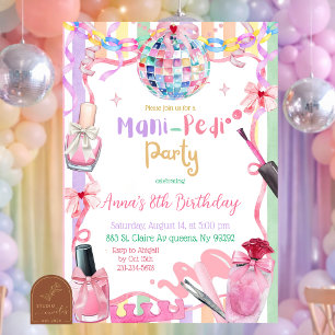 Whimsy Fancy Mani Pedi Girl Birthday Invitation