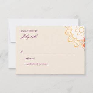 Whimsy floral wedding rsvp cards