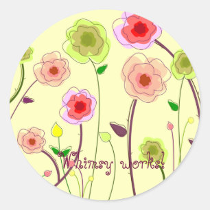 Whimsy fonctionne autocollant floral