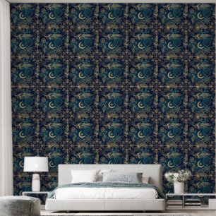 Whimsy Gold Glitter Dreamcatcher Feathers Mandala Wallpaper