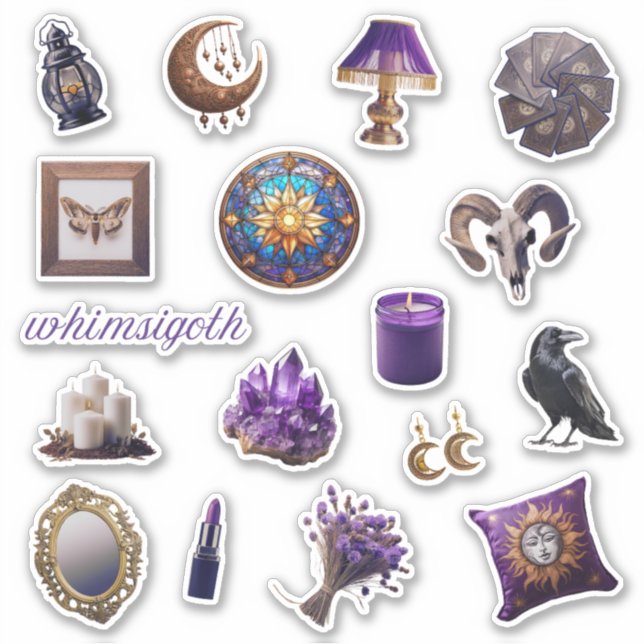Whimsy Goth Stickers | Whimsigoth Journal Stickers (Front)