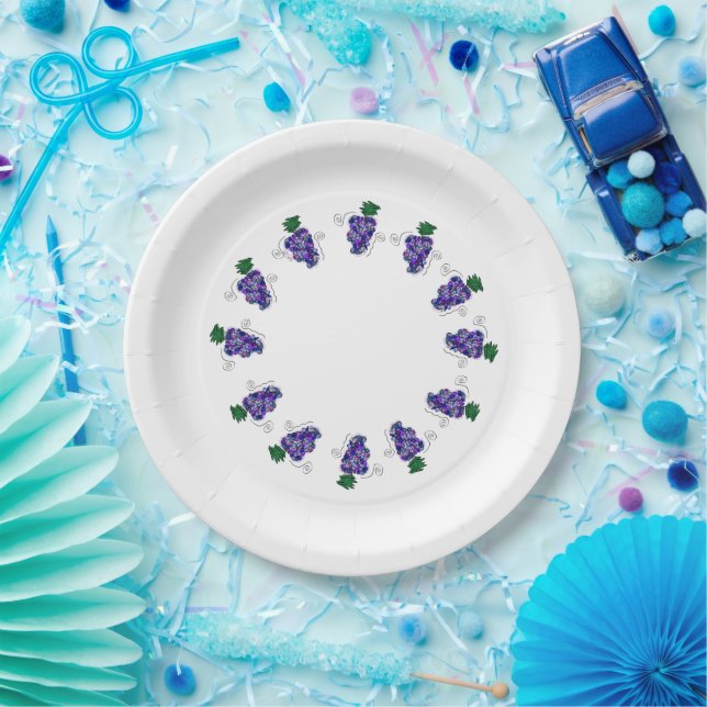 Whimsy Grapes Grape Fruit Paper Plate (Party)