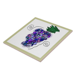 Whimsy Grapes (sage/white) Tile