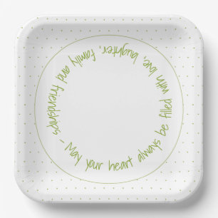 Whimsy Green Polka Dot Designer Paper Plate