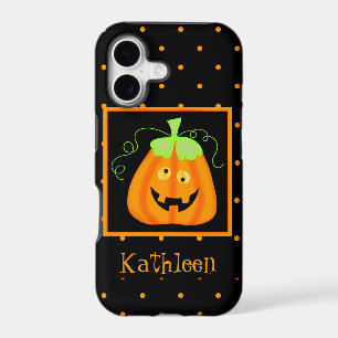 Whimsy Halloween Pumpkin Black Name Personalized