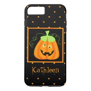 Whimsy Halloween Pumpkin Black Name Personalized Case-Mate iPhone Case