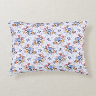 Whimsy Hand Drawn Flowers Accent Pillow