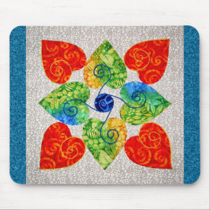Whimsy Hearts Quilt - Block #1 Mouse Pad