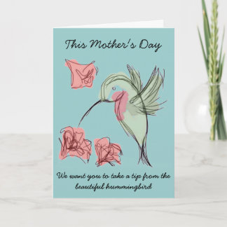 Whimsy Hummingbird Mother's Day Design Card