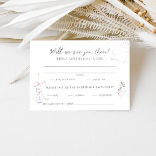 Whimsy Illustrated Wedding RSVP Card