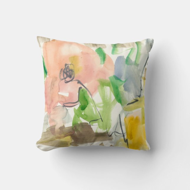 Whimsy in The Garden II Throw Pillow (Front)