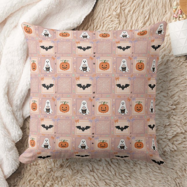Whimsy in the Pumpkin Patch Throw Pillow (Blanket)