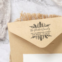 Whimsy Leaves Frame Family Name & Return Address