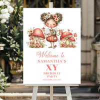 Whimsy Magical Fairy 4th Birthday Welcome Sign