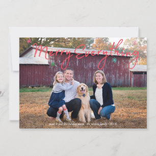 Whimsy Merry Everything Modern Stars Holiday Photo Card