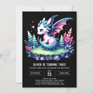 Whimsy Nature Dragon Birthday Invitation