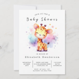 Whimsy Online Giraffe Baby Shower  Invitation