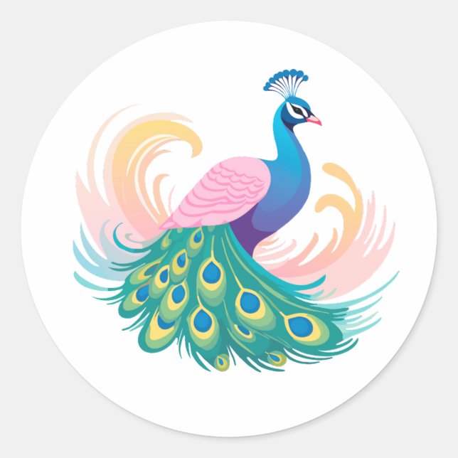 Whimsy Peacock Sticker (Front)