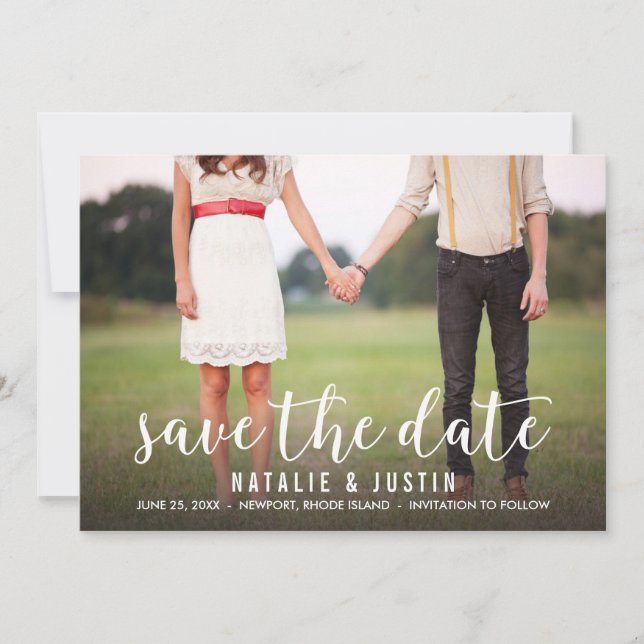 Whimsy Photo Save the Date Announcement (Front)