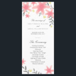 Whimsy Pink Floral Wedding Program Rack Cards<br><div class="desc">Customize this Stylish Whimsy Modern Summer Wedding Invitation featuring watercolor Pretty Pink flowers on a white background. Don't forget to customize the back side too. Designed as a template for an easy customization. All the other matching products of this wedding collection can be found here:</div>