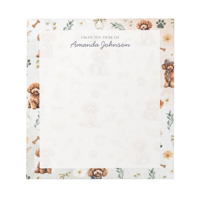 Whimsy Poodle Pizzazz 2 Notepad (Front)