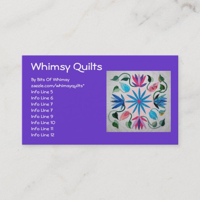 Whimsy Quilt Business Card (Front)
