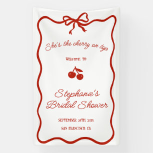 Whimsy Red She's the Cherry on Top Bridal Shower Banner