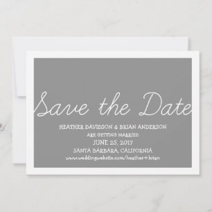Whimsy Save the Date Invite, Grey Invitation