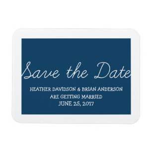 Whimsy Save the Date Magnet, Blue Magnet