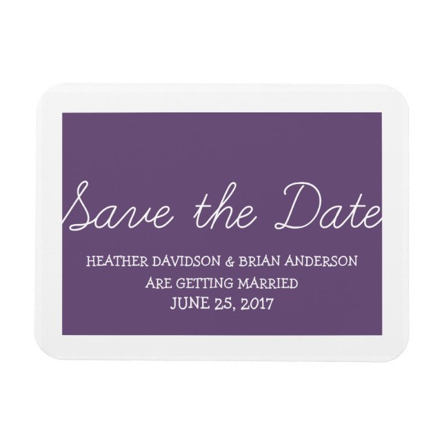 Whimsy Save the Date Magnet, Purple Magnet (Horizontal)