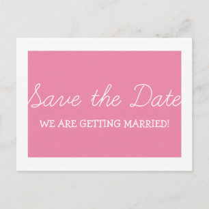 Whimsy Save the Date Postcard, Pink Announcement Postcard