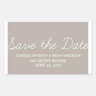 Whimsy Save the Date Stickers, Beige Sticker