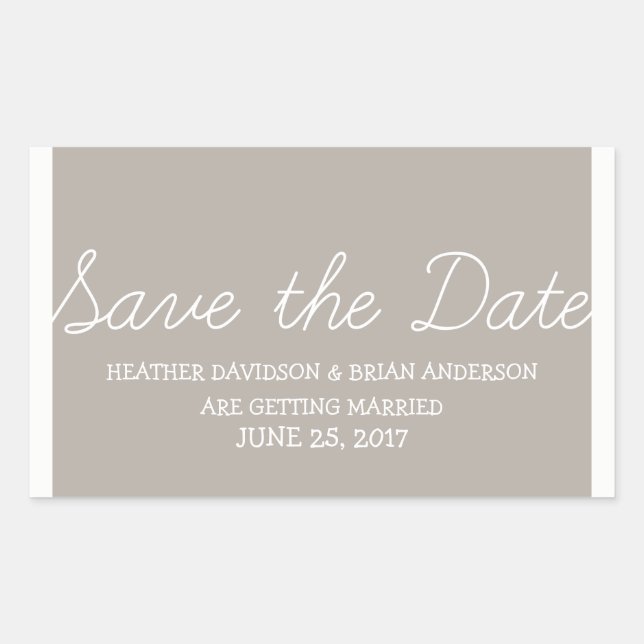 Whimsy Save the Date Stickers, Beige Sticker (Front)