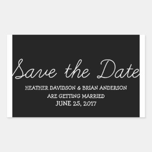 Whimsy Save the Date Stickers, Black Sticker
